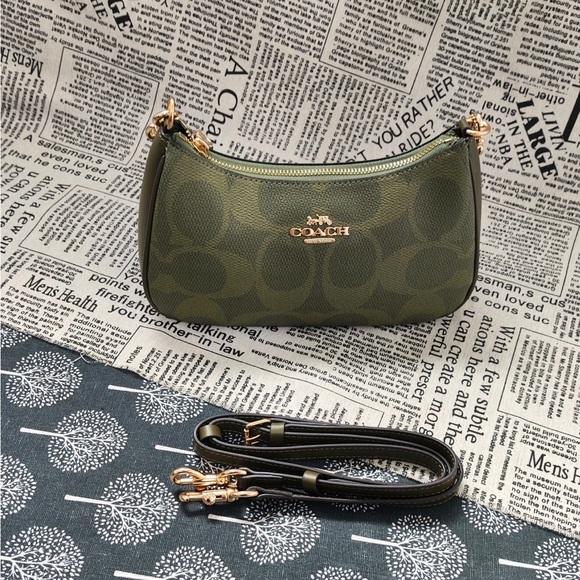 Coach Handbags - Coach Olive Signature Mini Shoulder Bag with Gold-Tone Logo